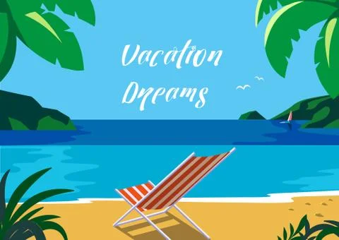 Summer seaside landscape Stock Illustration