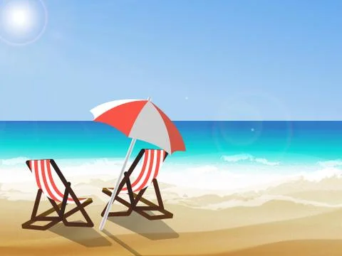 Summer seaside view Stock Illustration