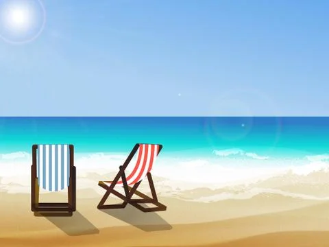 Summer seaside view Stock Illustration