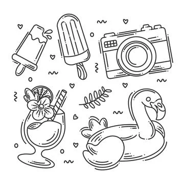 Summer set icon collection Stock-Illustration