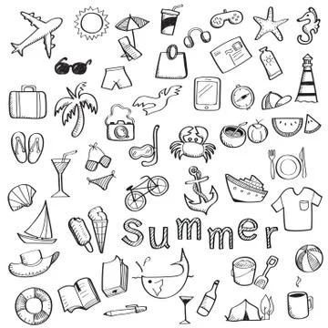 Summer set Stock Illustration