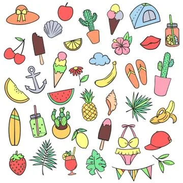 Summer set Stock Illustration