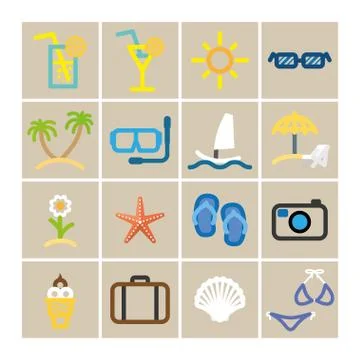 Summer set Stock Illustration