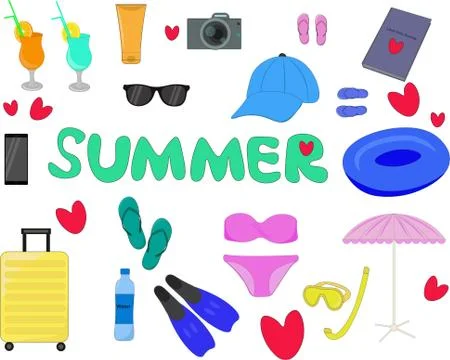 Summer set Stockillustratie