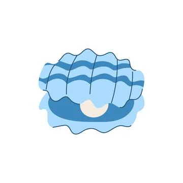 Summer shell pearl cartoon vector illustration イラスト素材