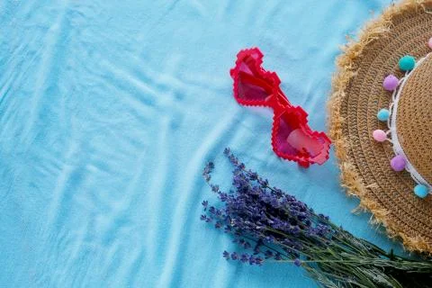 Summer shells blue background banner. Stock Photos