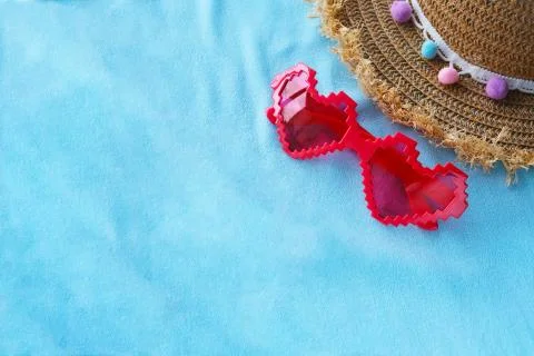 Summer shells blue background banner. Stock Photos