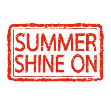 SUMMER SHINE ON stamp text design Stock Illustration