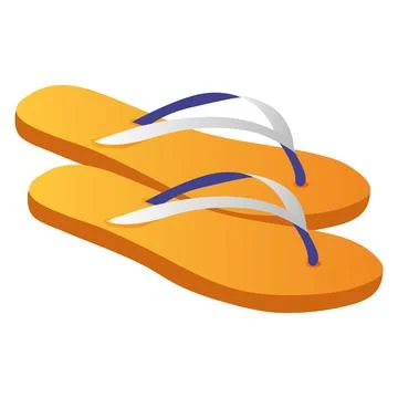 Summer shoes. Flip flops. Essential for the beach. Stock Illustration