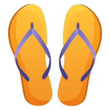 Summer shoes. Flip flops. Essential for the beach. Stock Illustration