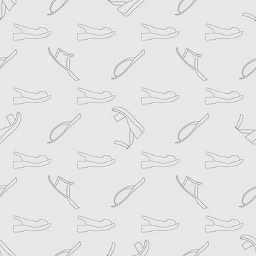 Summer shoes print. Seamless pattern with woman footwear Stock Illustration
