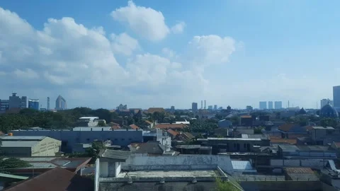 Summer Sky above Buildings Stock Footage 332913695