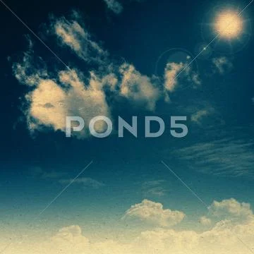 Summer sky. abstract retro styled backgrounds with old cardboard texture Stock Photos
