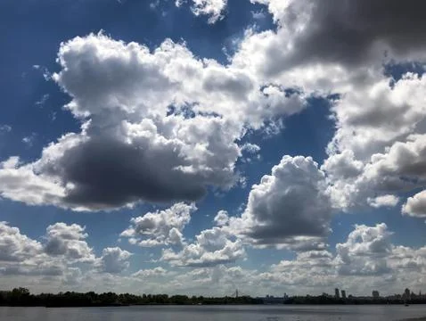 Summer sky with clouds Stock Photos