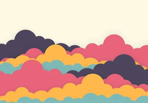 Summer sky with clouds for poster, presentation, website design concept Stock Illustration
