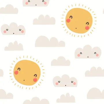 Summer sky seamless pattern イラスト素材