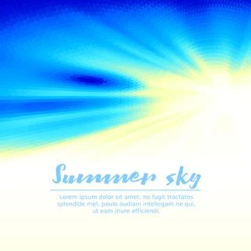 Summer sky with sun background Stock Illustration