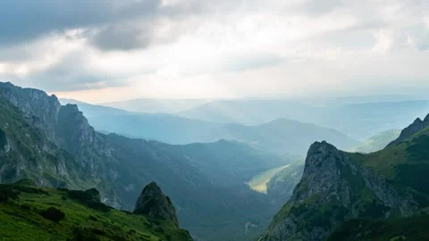 Summer Skyline Timelapse of Tatra Mountains with Clouds in Poland  Slovakia Stock Footage 282129063