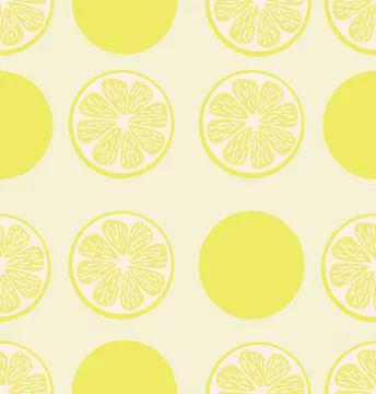 Summer slice of a lemon background seamless pattern Illustrazione stock
