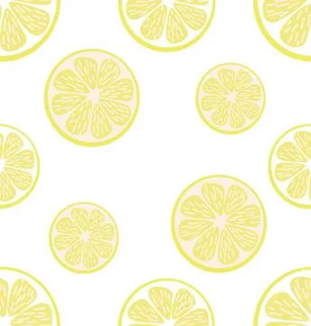 Summer slice of a lemon Minimal flat seamless pattern Stock Illustration