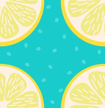Summer slice of lemon seamless pattern Illustrazione stock