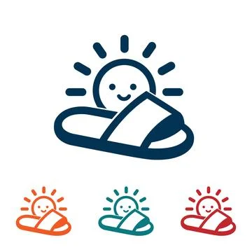 Summer Slipper Logo Stock Illustration