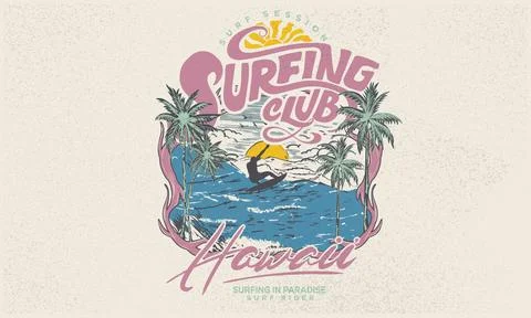 Summer slogan vector design. Beach club artwork. Illustrazione stock