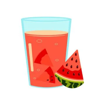 Summer soft fruit cold refreshment drinks glass. Stock Illustration
