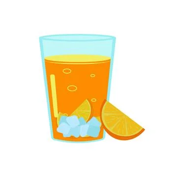 Summer soft fruit cold refreshment drinks glass. Stock Illustration