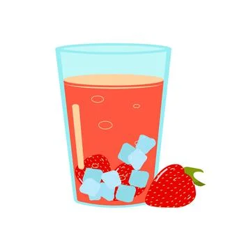 Summer soft fruit cold refreshment drinks glass. Stock Illustration