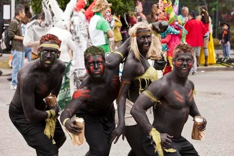 Summer solstice performance troupe Stock Photos