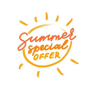 Summer special offer vector element for poster and banner with calligraphy Stock Illustration