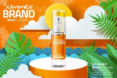 Summer spray product ads Stock Illustration