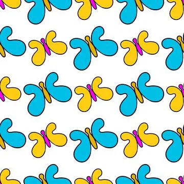 Summer spring butterfly seamless pattern textile print. repeat pattern backgr 스톡 일러스트