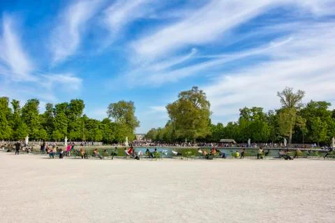 Summer Square in Paris Stock Photos