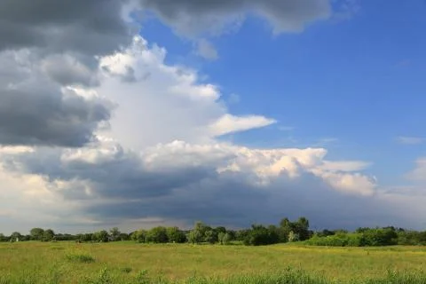 Summer steppe before thunderstorm Stock Photos
