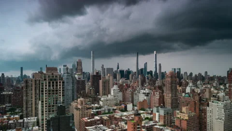 Summer Storm Cell Cityscape (One of Two) Stock Footage 243836458