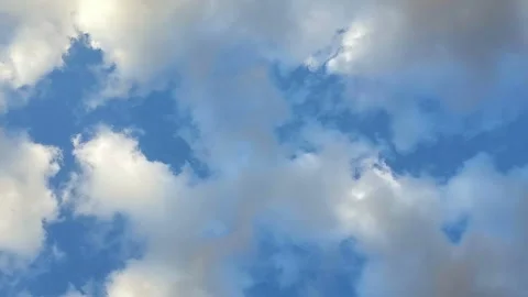 Summer storm clouds motion on deep blue bright sky,weather background Stock Footage 138921615