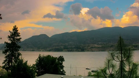 Summer Storm on Lake, Time Lapse Video stock 39258479