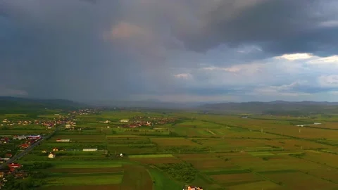 Summer storm over the fields. Stock Footage 136411668