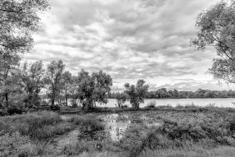 Summer Storm Over the River 写真素材