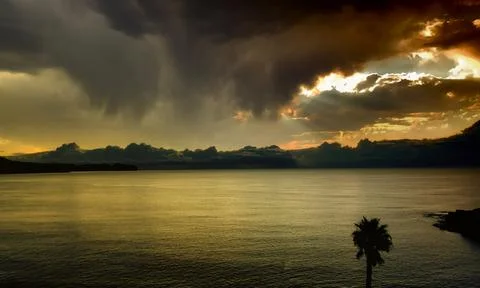 Summer storm on the sea Stock Photos