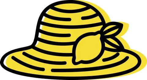 Summer straw hat decorated with fresh lemon Stock-Illustration