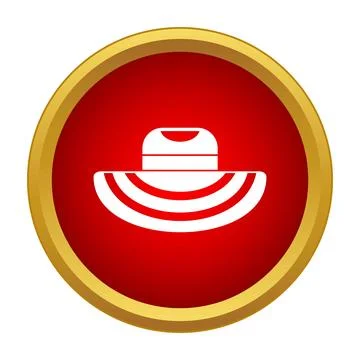 Summer straw hat icon representing sun protection 스톡 일러스트