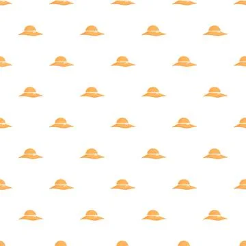 Summer straw hat seamless repeating pattern design Stock Illustration