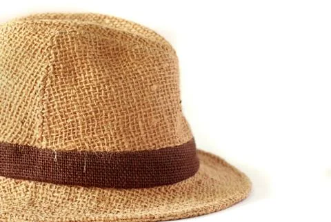 Summer straw hat on white background Stock-Fotos