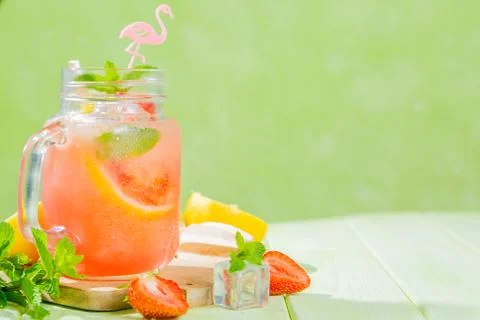 Summer strawberry lemonade Stock Photos