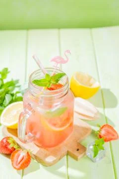 Summer strawberry lemonade Stock Photos