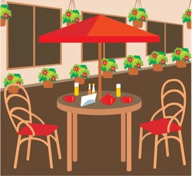 Summer street cafe Stock Illustration