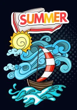 Summer style background Stock Illustration